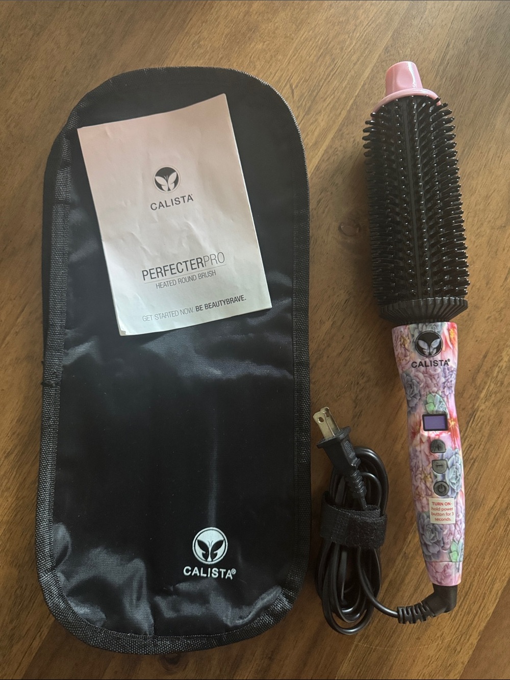 Calista PerfecterPro Heated 1.5” Round Brush - Pink Floral
